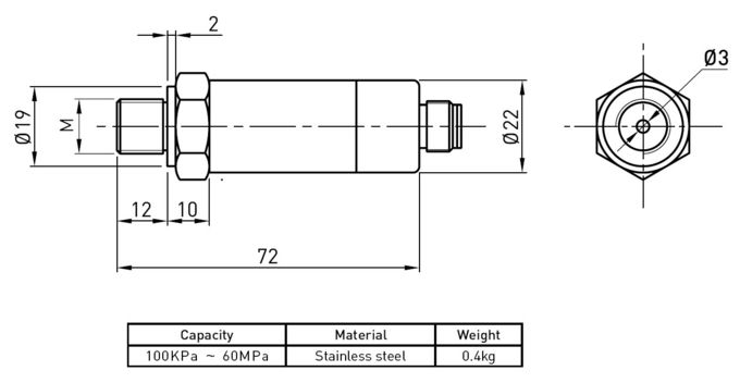 공기 압축기를 위한 마이크로 변형계 수압 감지기 0-10v